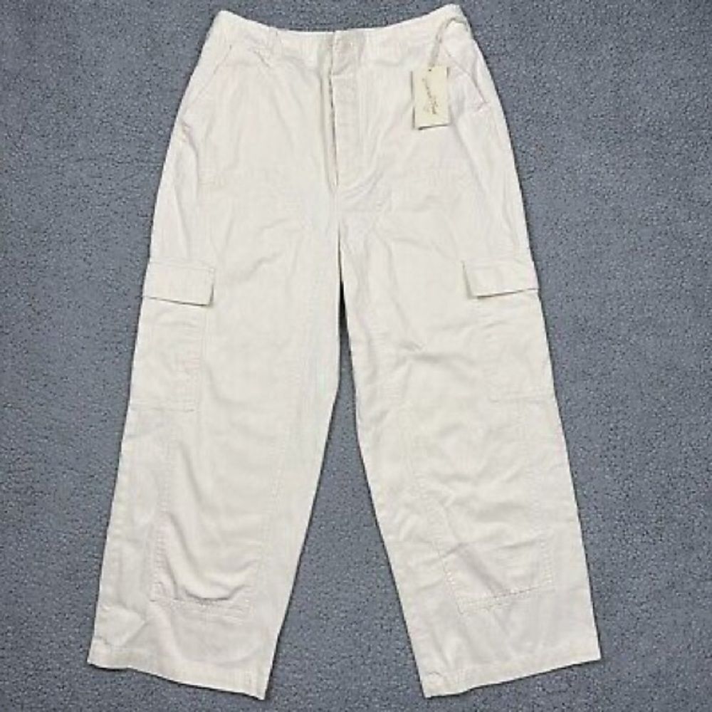 Universal Thread 4 High Rise Utility Cargo Cream Button Fly Pants